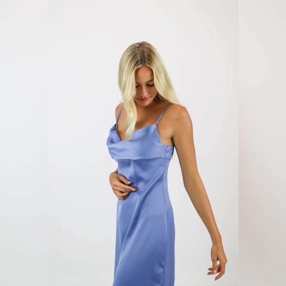 WeWoreWhat Cowl Midi in Slate Blue NWT - Picture 3 of 4